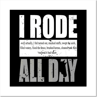 Ladies Funny I Rode all Day Equestrian Hoodie Posters and Art